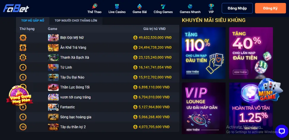 Kho trò chơi nổ hũ khổng lồ tại cl88 win